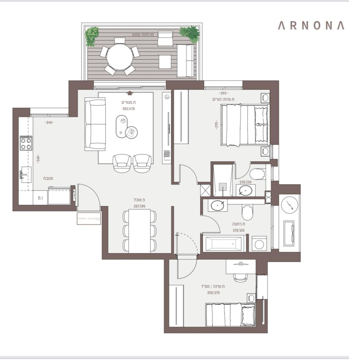 Appartement 3 pièces  Jerusalem Arnona 144-IBL-680