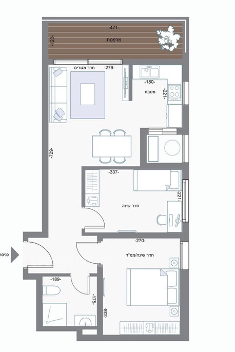 Appartement 2 pièces  Bat yam Bat yam 210-IBL-2119