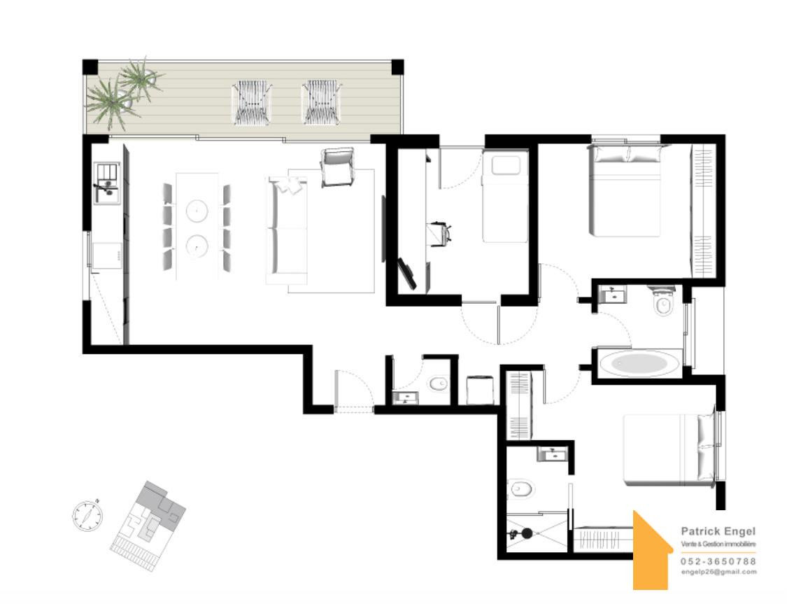 Villa 4 pièces  Tel Aviv Centre Ville 232-IBL-3837