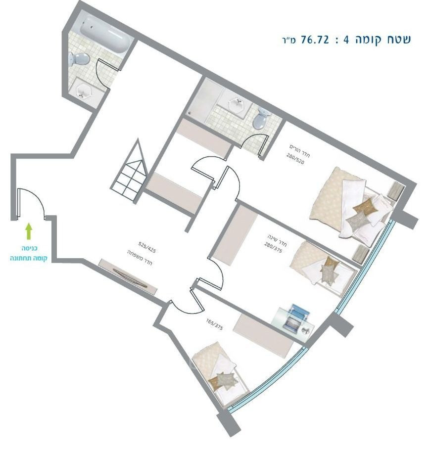 Duplex 4 pièces  Tel Aviv Centre Ville 457-IBL-1138