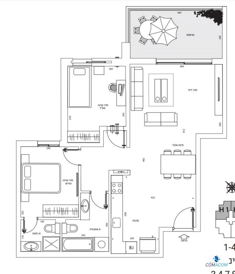 Appartement 4 pièces  Ashdod Dalet 511-IBL-1096