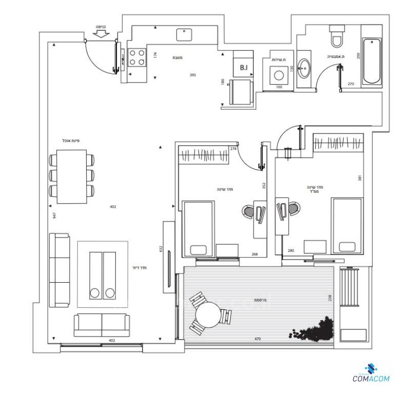 Appartement 4 pièces  Ashdod Dalet 511-IBL-1096