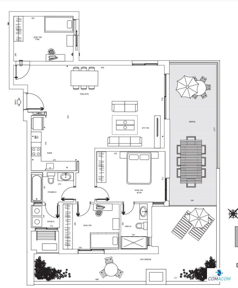 Appartement 4 pièces  Ashdod Dalet 511-IBL-1096