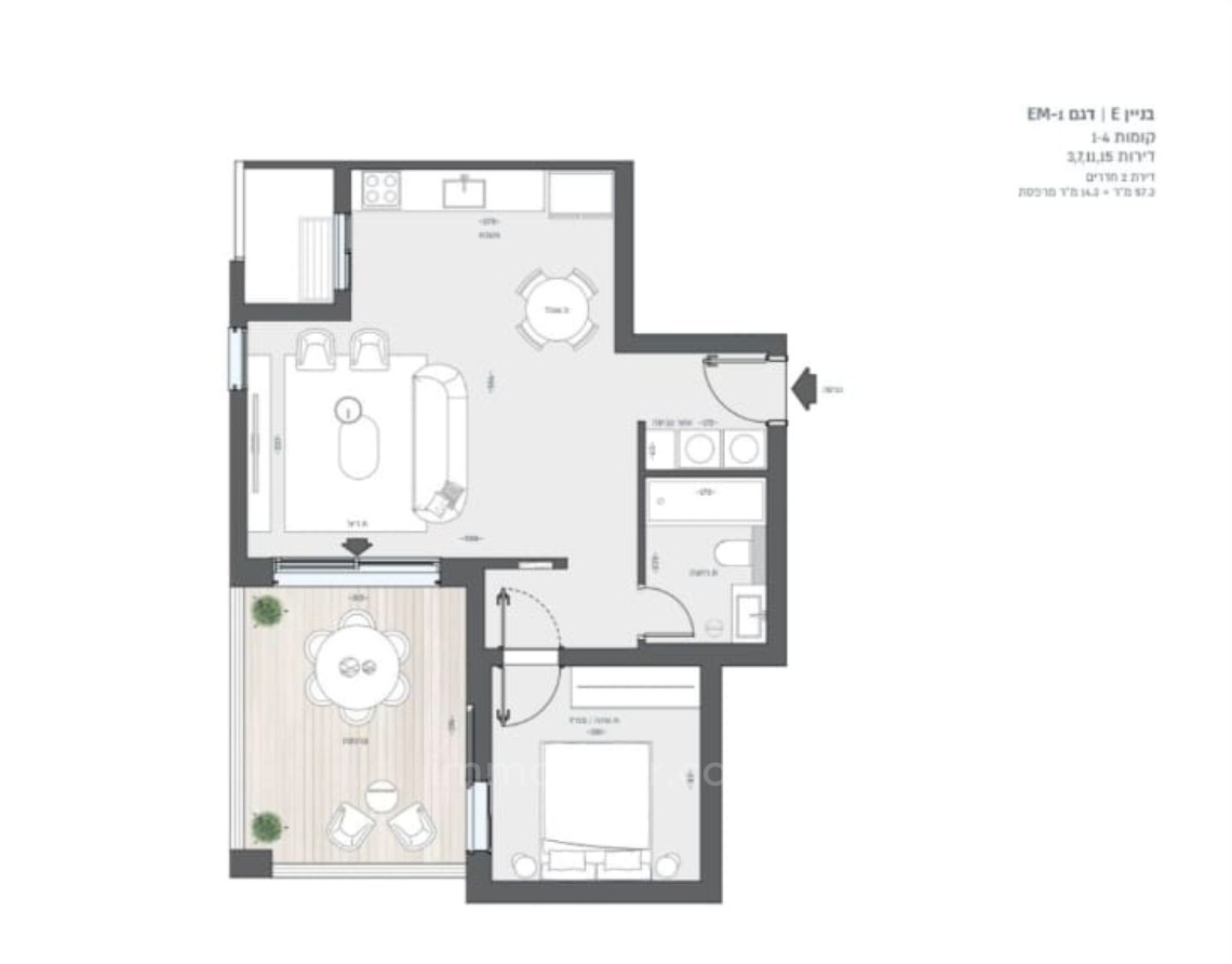 Apartment 2 rooms Tel Aviv Florentine 628-IBL-18