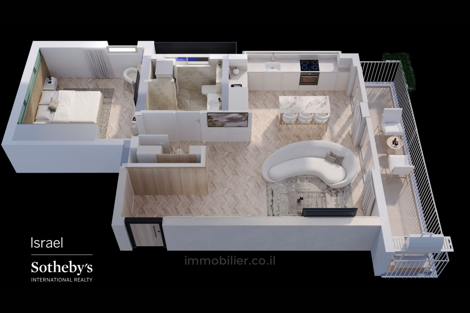 Appartement 2 pièces  Tel Aviv Lev Tel-Aviv 651-IBL-34