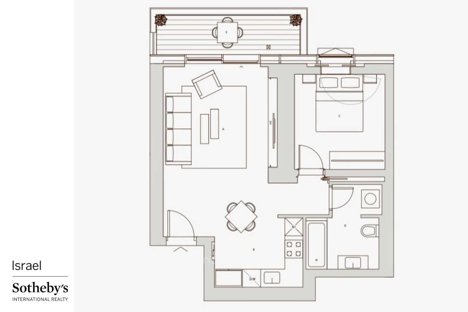 Apartment 2 rooms Tel Aviv City center 651-IBL-55