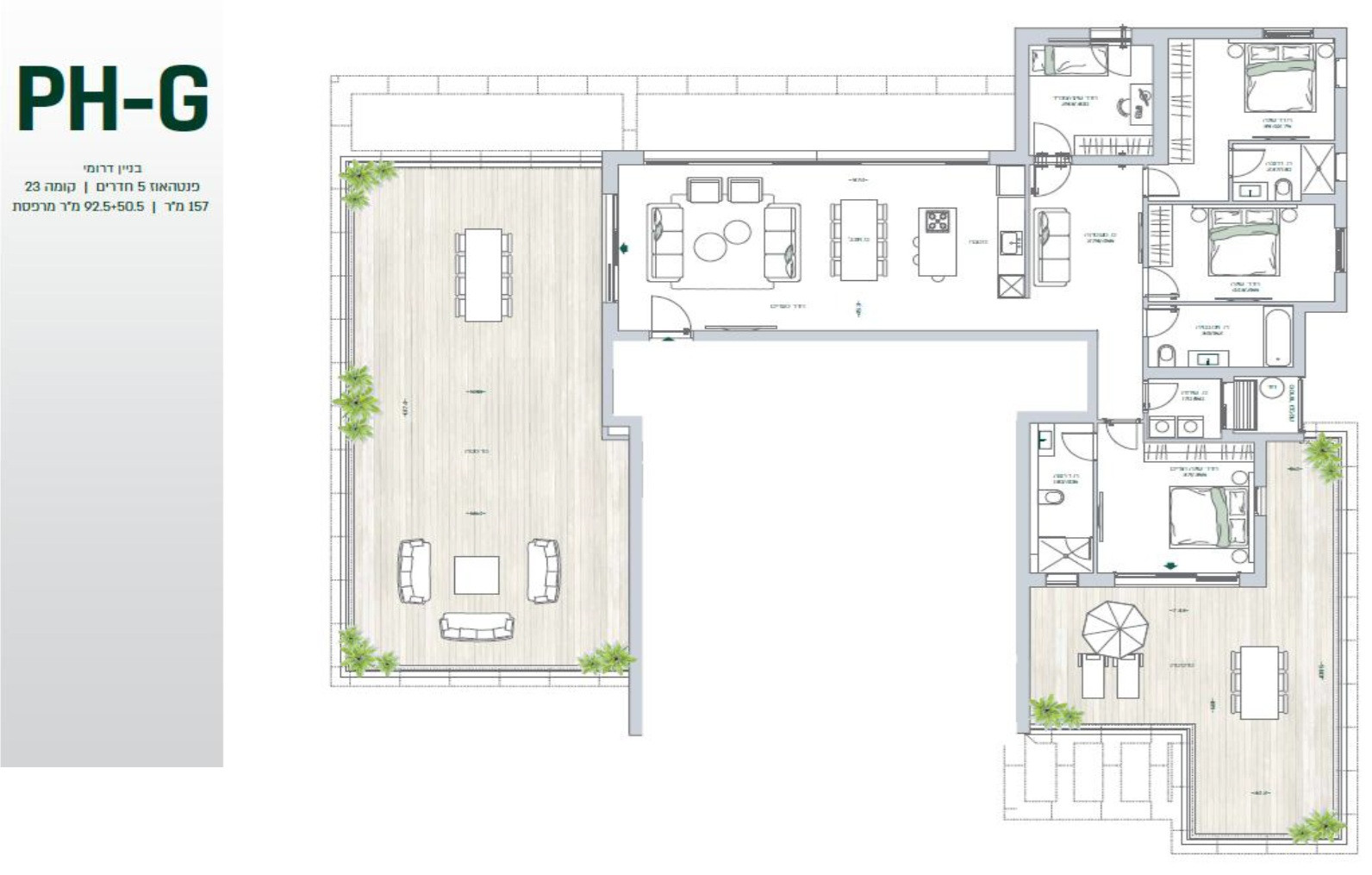 Penthouse 5 pièces  Bat yam Bat yam 828-IBL-126
