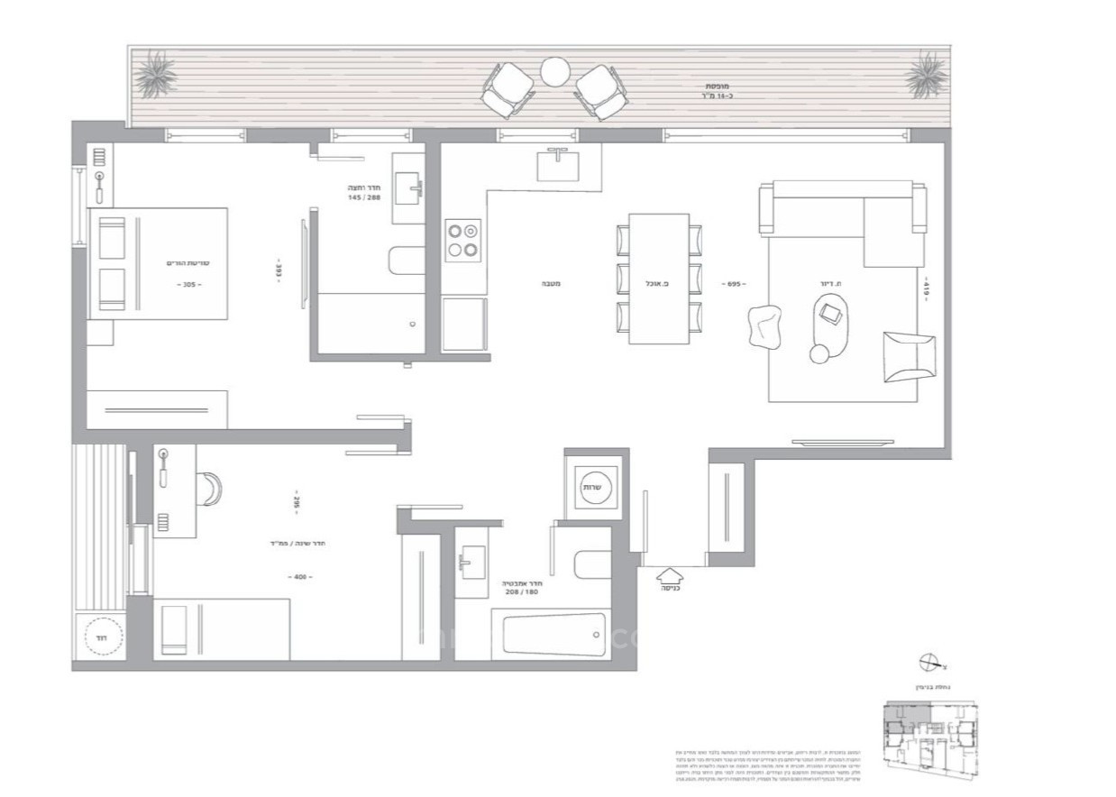 Penthouse 3 pièces  Tel Aviv Neve Tsedek 828-IBL-130