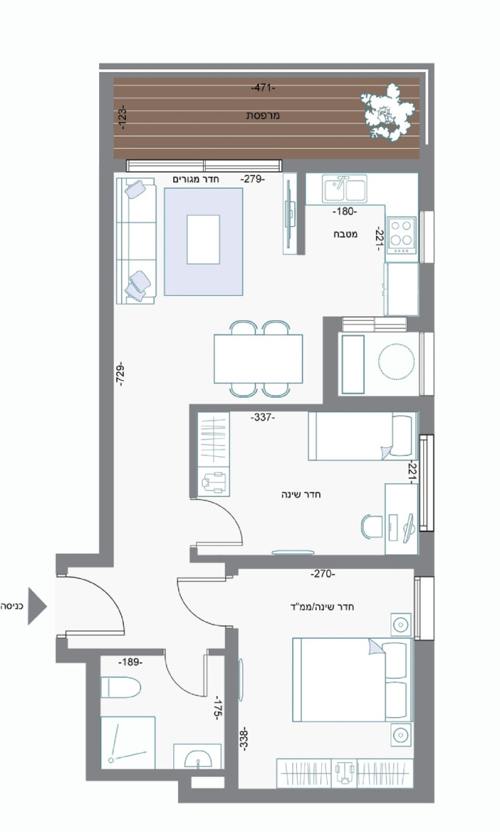 Apartment 2.5 rooms Bat yam Bat yam 828-IBL-57