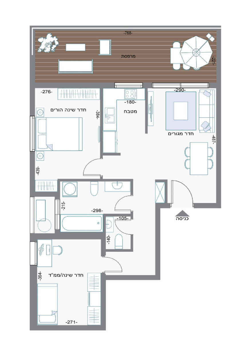 Mini-Penthouse 3 pièces  Bat yam Bat yam 828-IBL-60