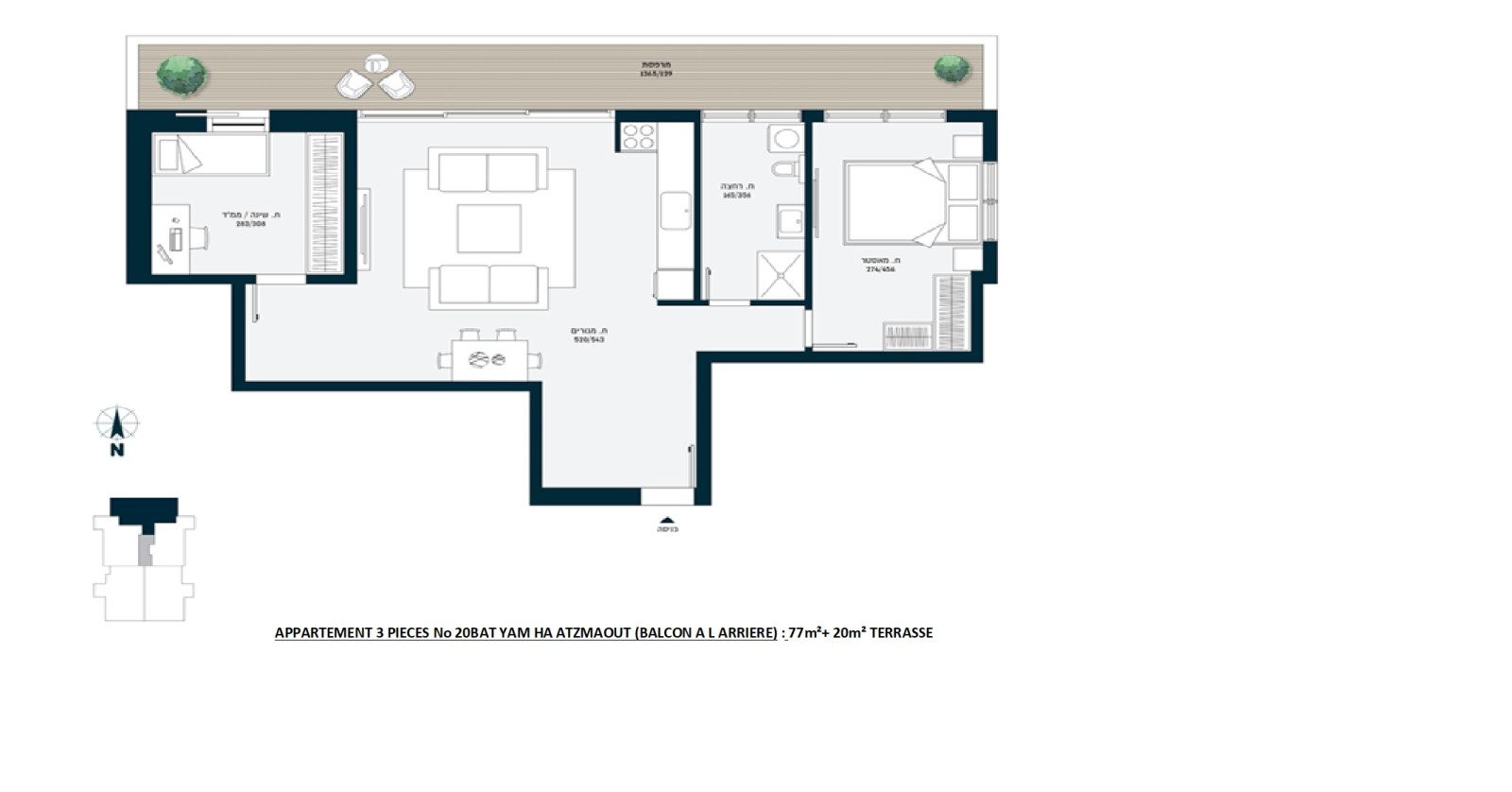 Apartment 3 rooms Bat yam Bat yam 828-IBL-78