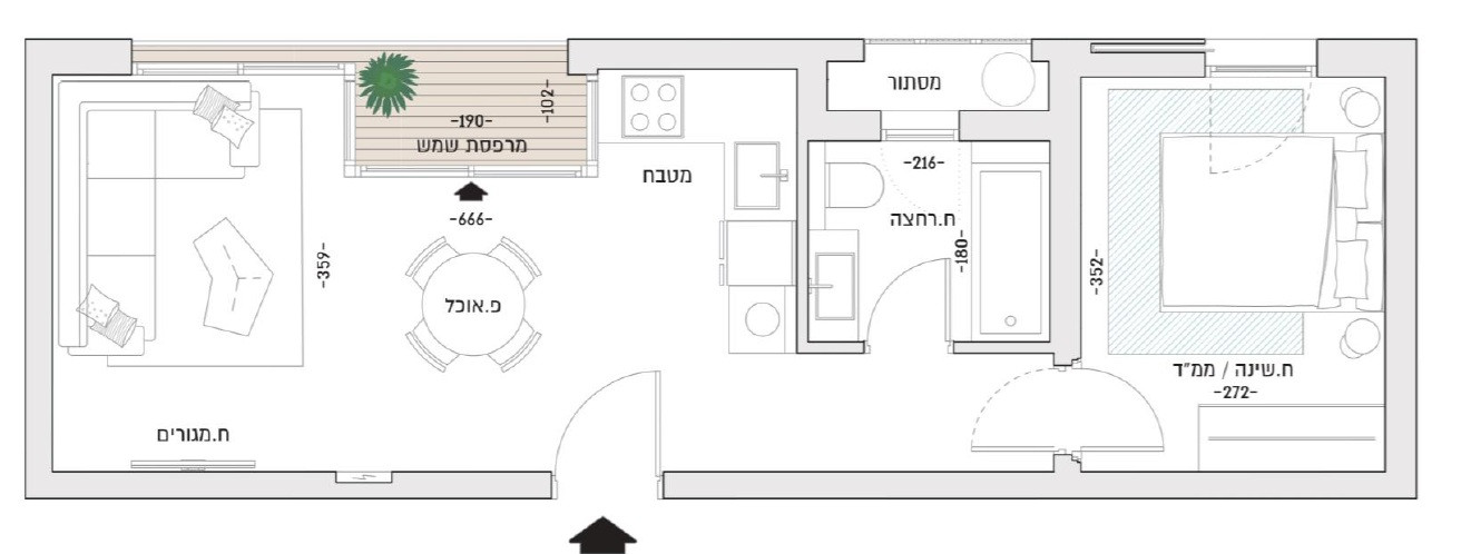 Apartment 2 rooms Tel Aviv Lev Tel-Aviv 828-IBL-90